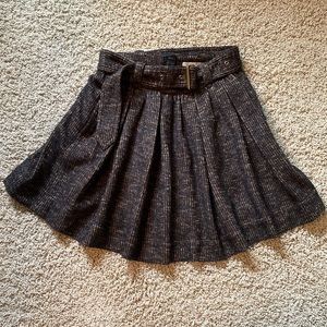 Burberry black & camel A-line skirt